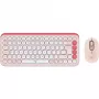 Logitech POP Icon Combo - klaviatuuri- ja hiirekomplekt - juhtmevaba - Bluetooth LE - QWERTY - US International - roosa, valkjas (920-013142)
