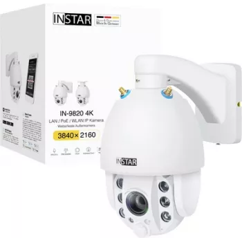 IP-kaamera Instar IN-9820 4K Valge — 4K resolutsioon, öövaatlus, liikumistuvastus