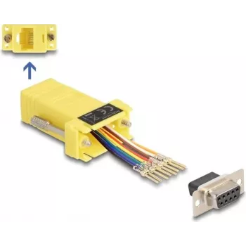 DeLOCK D-Sub 9 pin female to RJ45 female Assembly Kit kollane VGA RJ-45