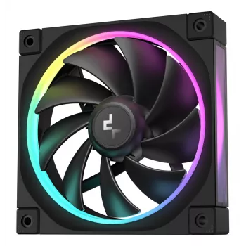 120 mm arvutiventilaator DeepCool FL12 3-in-1 Must, 120×25 mm, 2150 RPM, Fluid Dynamic Bearing, PWM, 55 CFM, 32 dB, 3 tk pakett