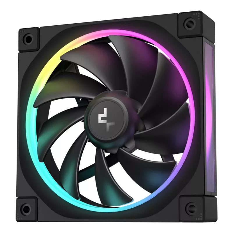 120 mm arvutiventilaator DeepCool FL12 3-in-1 Must, 120×25 mm, 2150 RPM, Fluid Dynamic Bearing, PWM, 55 CFM, 32 dB, 3 tk pakett