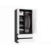 Rõivakapp top e shop MALWA SS-90, 90×180×50 cm, antratsiitkarkass, valged hingedega uksed, 2 sahtlit, laminaat 16 mm