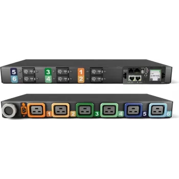 Vertiv Geist Rack PDU, Monitored (Unit Level), EC, 1U, input IEC 60309 230/400V 3x32A, locking outlets (6)C19 (VP4G31A0)
