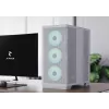 APNX PC Midi Tower C1-R-WT-v1 — valge, toetab ATX/Micro-ATX/Mini-ITX, 3x120 mm esiventilaatorid paigaldatud, 3x3,5 tolli + 3x2,5 tolli pesad, USB 3.2 Gen1 x2