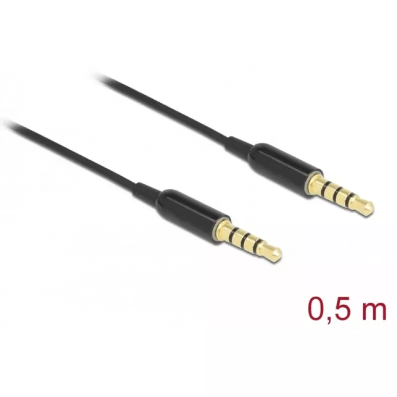 Helikaabel DeLOCK 66075 0,5 m 3,5 mm Must