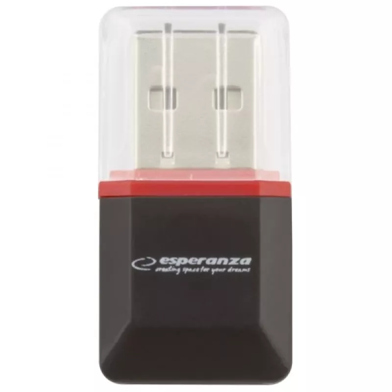 Esperanza EA134K kaardilugeja must, hõbedane, läbipaistev USB 2.0