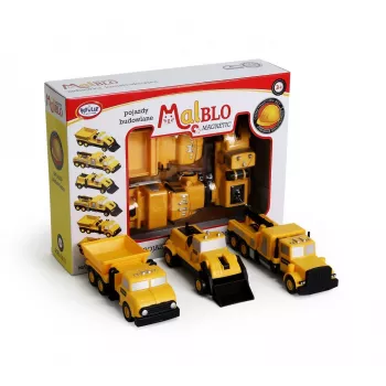 Sõidukikomplekt Popular Playthings Mix or Match Vehicles Construction Must kollane