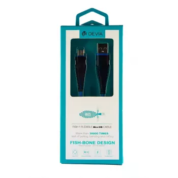 USB Micro-B kaabel Devia Fish 1 Series 5V 2.4A 1.5m sinine