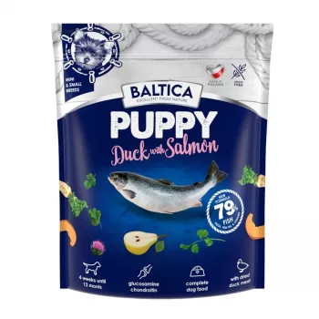 Kuiv koeratoit BALTICA Puppy pardiga lõhega XS/S 1 kg — kutsikatoit väikest tõugu koertele