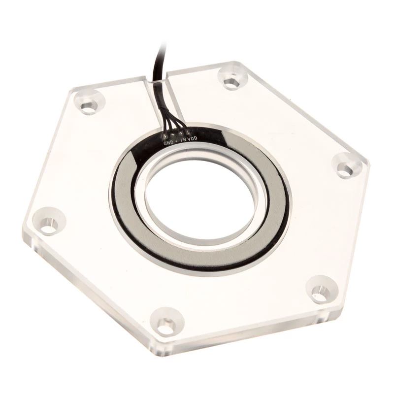 Kinnituskomplekt BitsPower Hexagon BP-WTHU-RGB — akrüül, läbipaistev, 91,4×80×6,5 mm