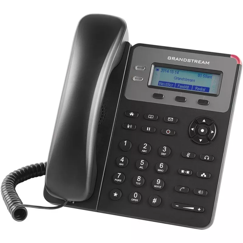DECT-telefon Grandstream GXP1610 — must, LCD 132×48 px, peakomplekt (RJ-9), 1 telefonitoru, telefoniraamat 500, kõlaritelefon