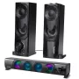 2-in-1 arvuti kõlaririba RGB LED taustavalgustusega stereo mängude jaoks USB 2 x 3 W AUX 3,5 mm