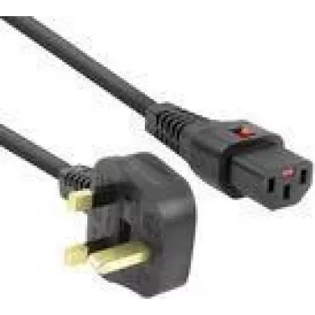 Toitekaabel ACT PC980 — UK pistik C13 IEC lukuga, 2 m, 230 V 10 A, must
