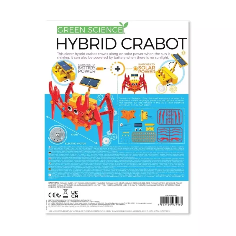 4M roheline Science Hybrid Crabot - päikeseenergial roomav krabi komplekt - lastele alates 5 aastat