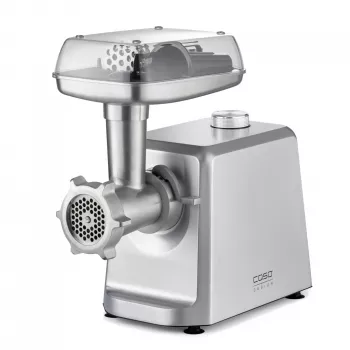 Caso | Hakklihamasin | FW 2500 | Roostevaba teras | 2500 W | Kiiruste arv 2 | Läbilaskevõime (kg/min) 2,5 | 3 roostevabast terasest lõikeplaati (3 mm, 5 mm ja 8 mm), vorstitäiteaine, küpsis