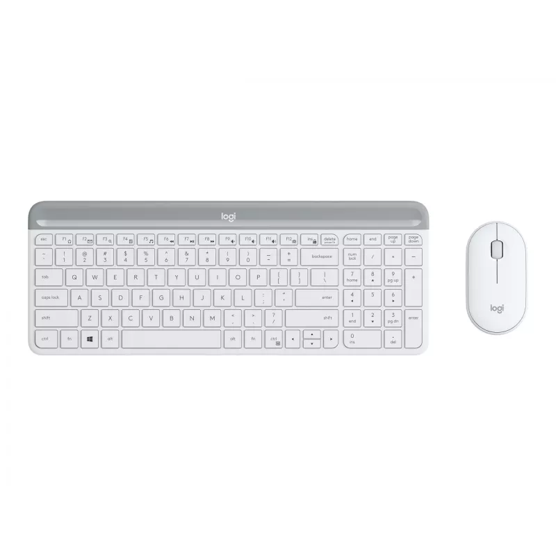 Logitech Slim Wireless Combo MK470 - klaviatuuri-hiire komplekt - juhtmevaba - 2,4 GHz - hispaania keel - valkjas (920-009199)