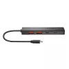 USB-C jaotur, 4 porti 2x USB-A, 2x USB-C, must