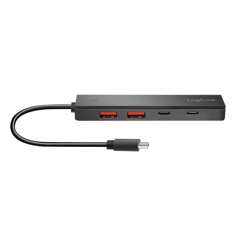 USB-C jaotur, 4 porti 2x USB-A, 2x USB-C, must