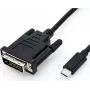 Video kaabli adapter ROLINE 11.04.5831 USB USB-C to DVI 2 m Must