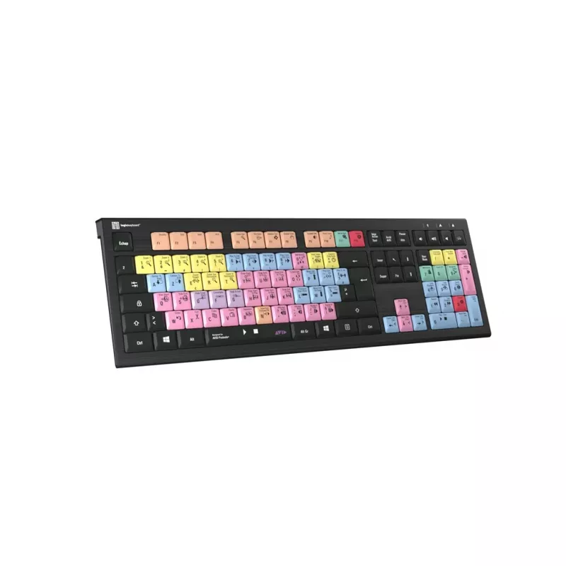 Logickeyboard ASTRA 2 USB AZERTY English Must Täissuuruses Klaviatuur