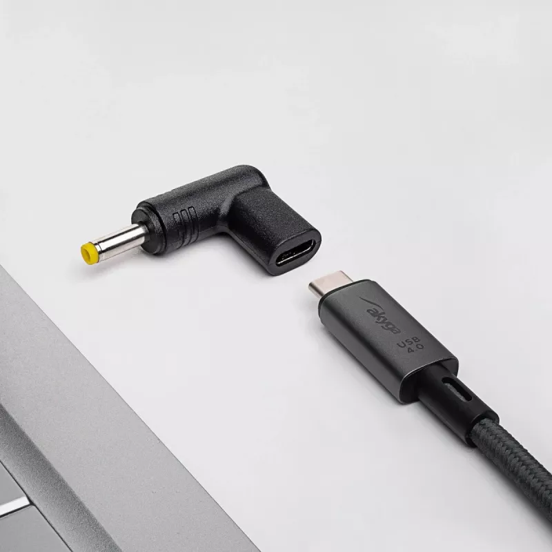 Kaabli soovahetaja Akyga AK-ND-C04 USB-C kuni 4,0 x 1,7 mm Must
