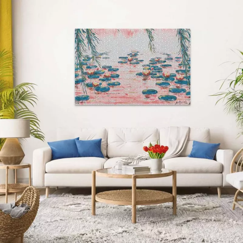 Pusle 4000 tükki Ravensburger Pink Water Lilies Mauro Bergonzoli poolt