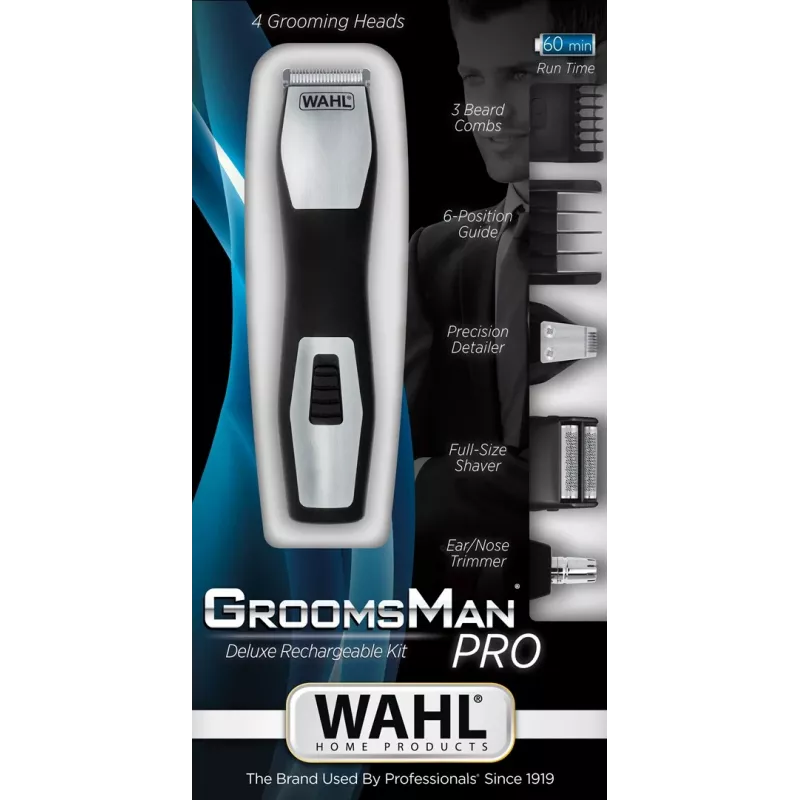 Trimmer Wahl GroomsMan Pro aku must roostevaba teras 0,7 mm 3 cm