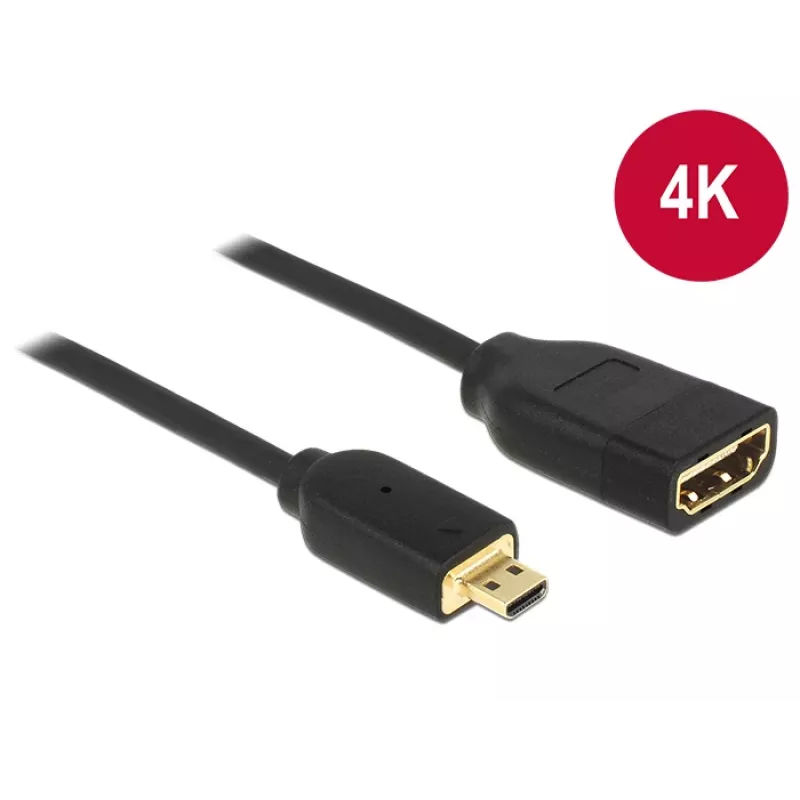 HDMI-kaabel DeLOCK 0,2 m HDMI-A/HDMI Micro-D