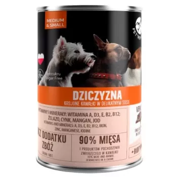 Märg koeratoit purk PetRepublic keskmistele/väikestele koertele, 400 g — tükid kastmes ulukilihaga
