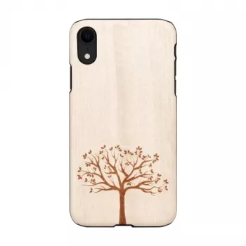 Nutitelefoni ümbris man and wood iPhone XR jaoks – õunapuu puit, must viimistlus