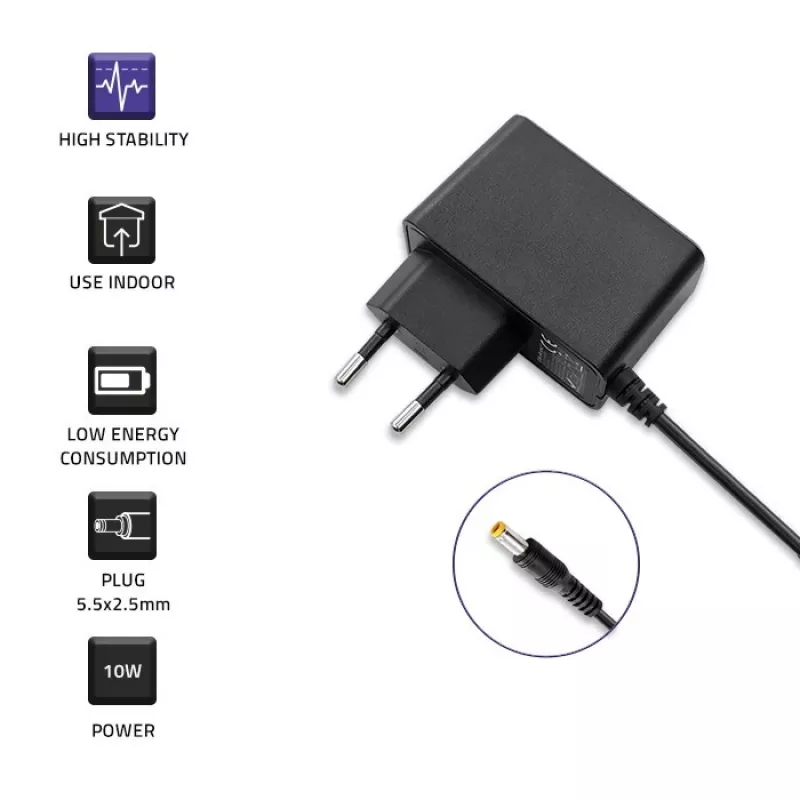Pistikupesa toiteplokk 10W 5V, 2A, 5.5x2.5