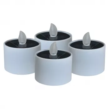 LED päikeseenergial töötav teeküünal RealPower STL-4, komplekt 4 tk, akutoitega päikese-LED teeküünlad