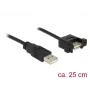 USB-kaabel DeLOCK 85462 USB 2.0 0,25 m must