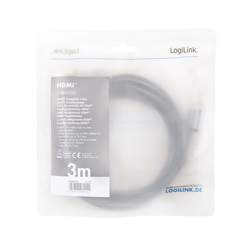 HDMI-kaabel LogiLink CHA0102 3m
