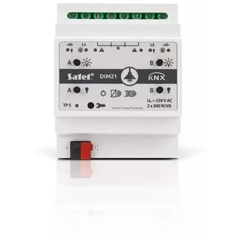 Satel KNX-DIM21 nutikodu täiturmehhanism DIN-liistule paigaldatav hämardustäitur