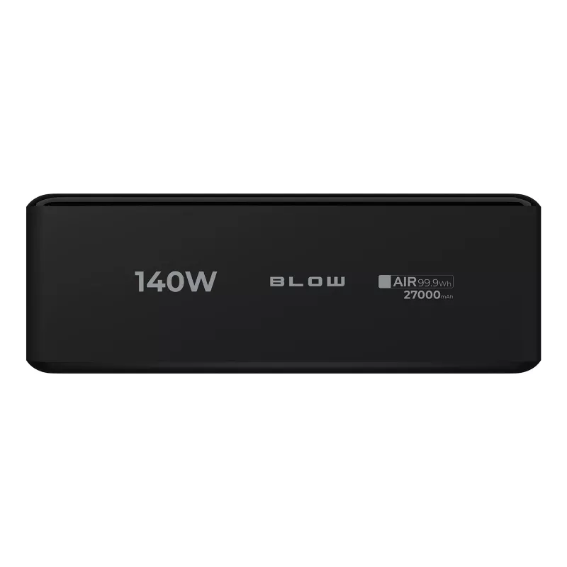 Power bank BLOW AIR99.9 27000mAh PD 140W LCD — 2× USB‑C, 1× USB‑A, 27000 mAh, 140 W kokku