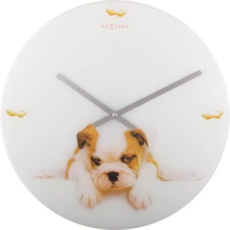 NeXtime kell 8136 Puppy, Ø43 cm, Seinale, Valge/Beež