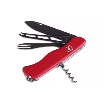 Juustunuga Victorinox Cheese Master V-0 83 punane eemaldatava tera ja kahvliotsaga
