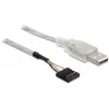 USB 2.0-A-pistik – pin-pistikuga kaabel DeLOCK 83078 hõbedane