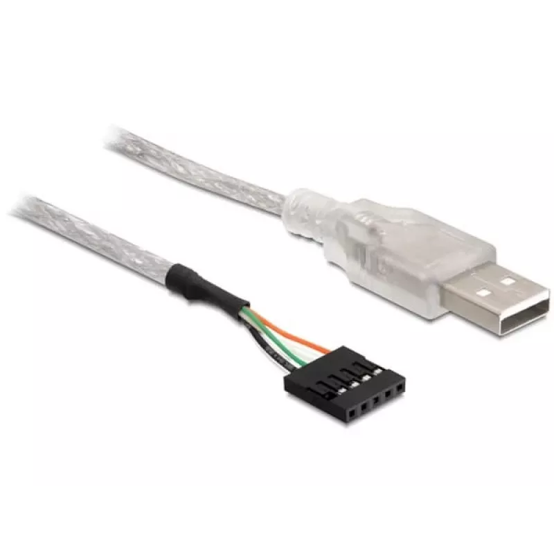 USB 2.0-A-pistik – pin-pistikuga kaabel DeLOCK 83078 hõbedane