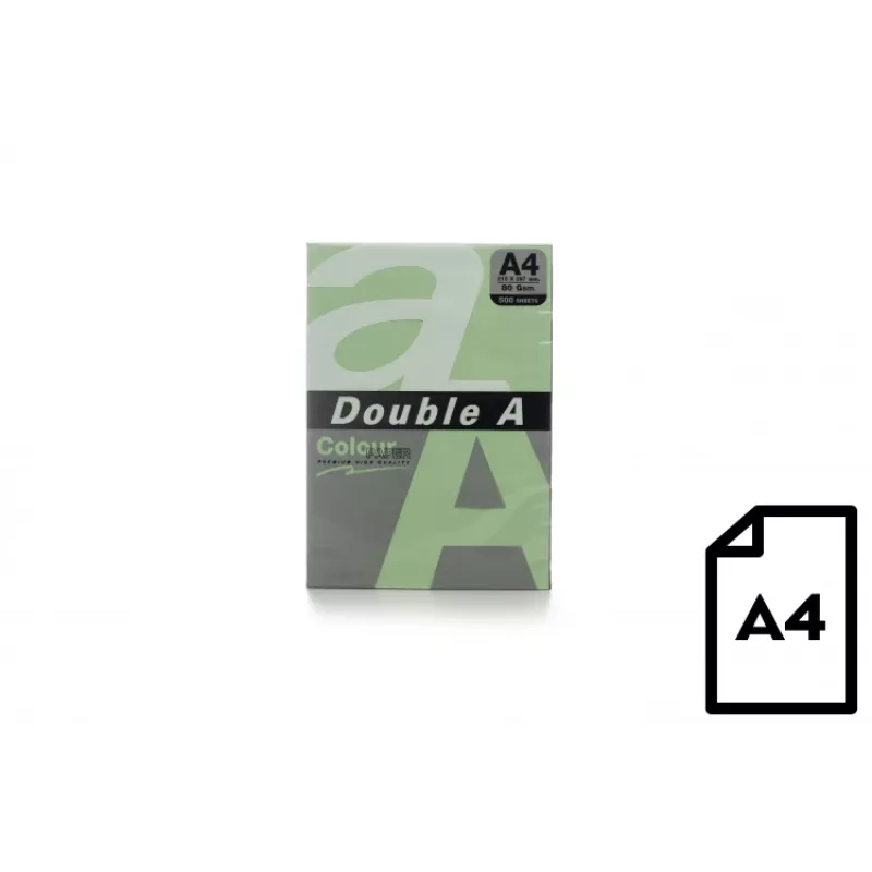 Värviline paber Double A, 80g, A4, 500 lehte, smaragdroheline