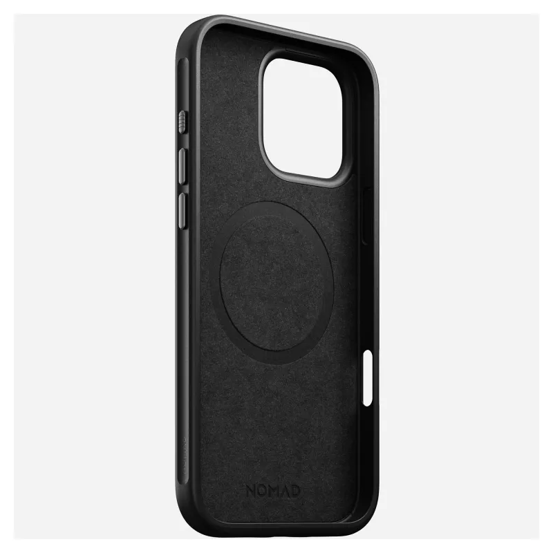 Mobiiltelefoni ümbris Nomad NM01693185 Apple iPhone 16 Pro Max jaoks, nahk/TPU/PC, must, sobib kuni 17,5 cm (6,9 tolli) ekraanile