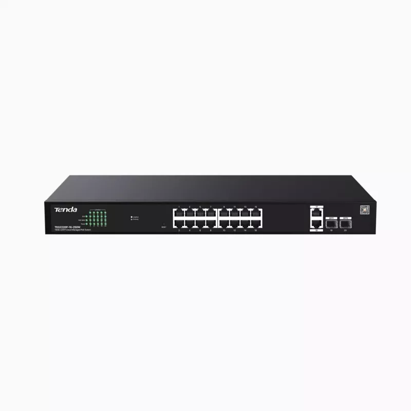 TENDA TEG2220P-16-250W — Gigabit Websmart L2 Cloud PoE+ 16×1Gb/s, 230W