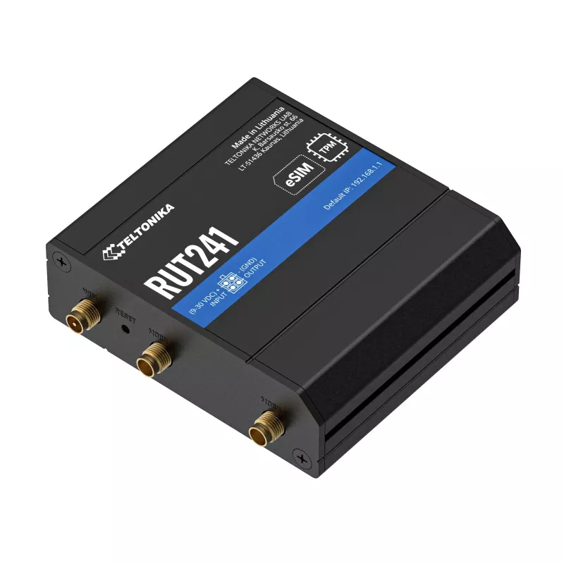 Router LTE WiFi 4 Teltonika RUT241 ESIM versioon Euroopa koos EL toiteplokiga (RUT241210000)