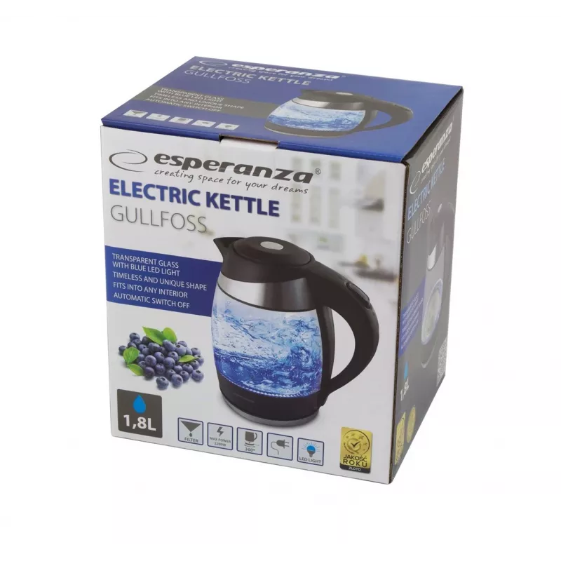 Esperanza EKK009 elektriline veekeetja 1,8 L must, mitmevärviline 2200 W