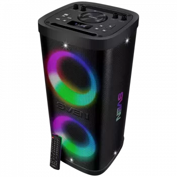Kaasaskantav kõlar SVEN PS-950, must, võimsus 2x80W (RMS), TWS, Bluetooth, IPx4, FM, USB, microSD, LED-ekraan, liitiumaku
