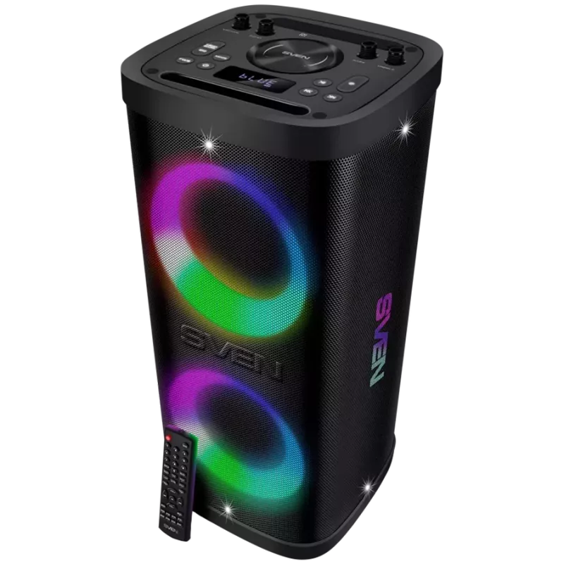 Kaasaskantav kõlar SVEN PS-950, must, võimsus 2x80W (RMS), TWS, Bluetooth, IPx4, FM, USB, microSD, LED-ekraan, liitiumaku