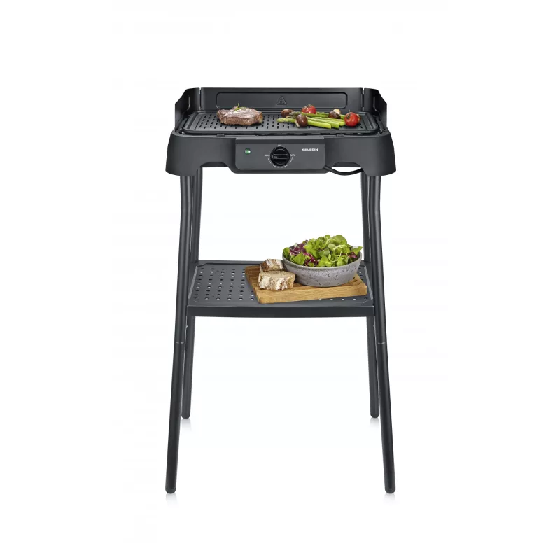 Tabletop electric grill SEVERIN PG 8596, 2000 W, rectangular grid, Must, rotary control