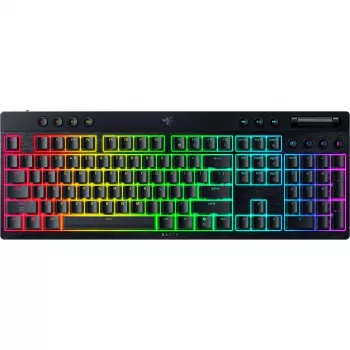 Mehaaniline madala profiiliga klaviatuur Razer MustWidow V4 — oranžid lülitid, juhtmevaba Bluetooth