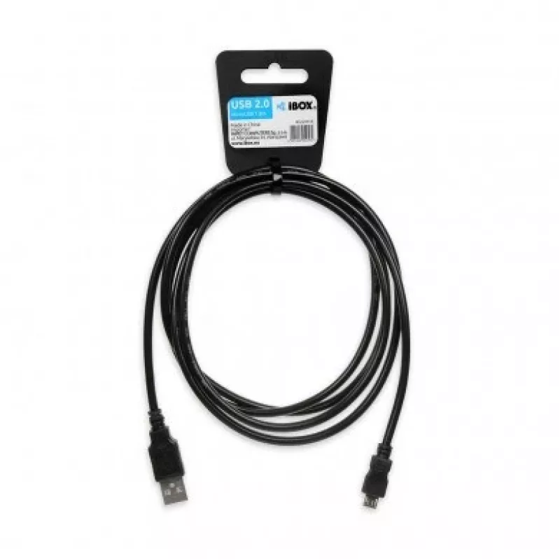USB A - Micro-USB B kaabel IBOX IKU2M18 1,8 m USB 2.0, must, 2 A